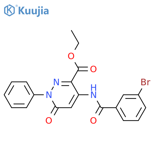 ethyl 4-(3-bromobenzamido)-6-oxo-1-phenyl-1,6-dihydropyridazine-3-carboxylate structure