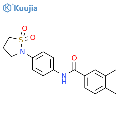 N-4-(1,1-dioxo-1lambda6,2-thiazolidin-2-yl)phenyl-3,4-dimethylbenzamide structure