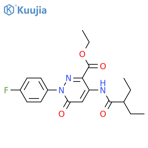 ethyl 4-(2-ethylbutanamido)-1-(4-fluorophenyl)-6-oxo-1,6-dihydropyridazine-3-carboxylate structure