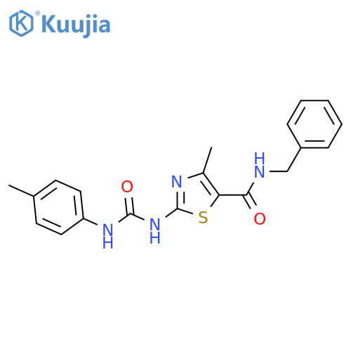 N-benzyl-4-methyl-2-{(4-methylphenyl)carbamoylamino}-1,3-thiazole-5-carboxamide structure