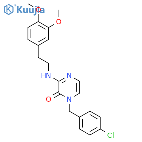 1-(4-chlorophenyl)methyl-3-{2-(3,4-dimethoxyphenyl)ethylamino}-1,2-dihydropyrazin-2-one structure