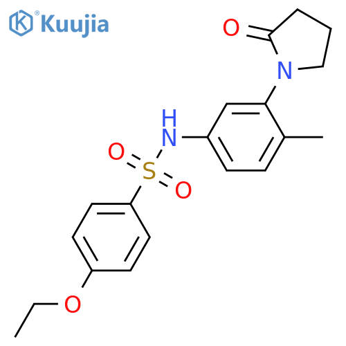 4-ethoxy-N-4-methyl-3-(2-oxopyrrolidin-1-yl)phenylbenzene-1-sulfonamide structure