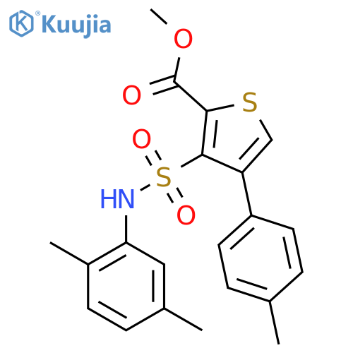 methyl 3-(2,5-dimethylphenyl)sulfamoyl-4-(4-methylphenyl)thiophene-2-carboxylate structure