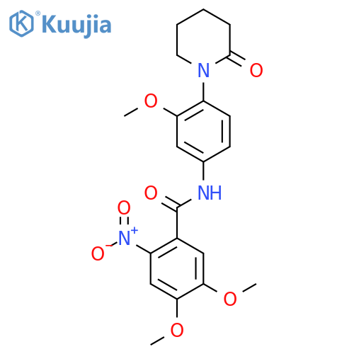 4,5-dimethoxy-N-3-methoxy-4-(2-oxopiperidin-1-yl)phenyl-2-nitrobenzamide structure