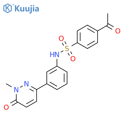 4-acetyl-N-3-(1-methyl-6-oxo-1,6-dihydropyridazin-3-yl)phenylbenzene-1-sulfonamide structure