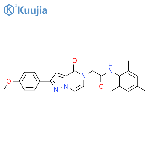 2-2-(4-methoxyphenyl)-4-oxo-4H,5H-pyrazolo1,5-apyrazin-5-yl-N-(2,4,6-trimethylphenyl)acetamide structure