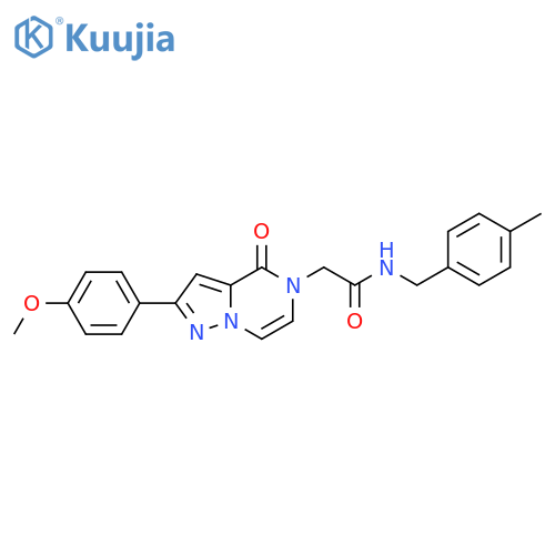 2-2-(4-methoxyphenyl)-4-oxo-4H,5H-pyrazolo1,5-apyrazin-5-yl-N-(4-methylphenyl)methylacetamide structure