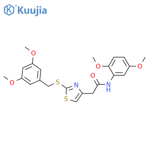 N-(2,5-dimethoxyphenyl)-2-(2-{(3,5-dimethoxyphenyl)methylsulfanyl}-1,3-thiazol-4-yl)acetamide structure