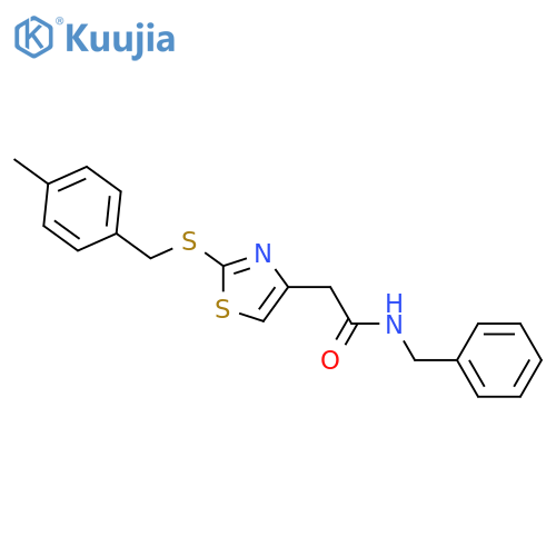 N-benzyl-2-(2-{(4-methylphenyl)methylsulfanyl}-1,3-thiazol-4-yl)acetamide structure