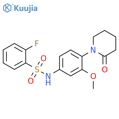 2-fluoro-N-3-methoxy-4-(2-oxopiperidin-1-yl)phenylbenzene-1-sulfonamide structure