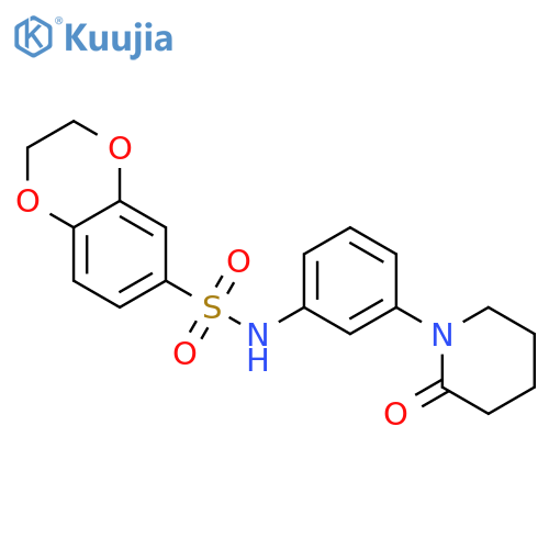 N-3-(2-oxopiperidin-1-yl)phenyl-2,3-dihydro-1,4-benzodioxine-6-sulfonamide structure