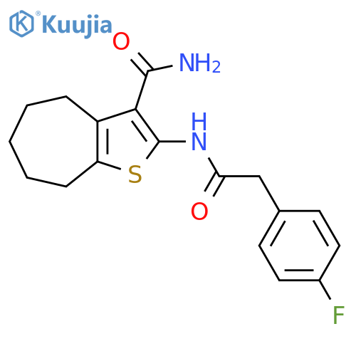 2-2-(4-fluorophenyl)acetamido-4H,5H,6H,7H,8H-cycloheptabthiophene-3-carboxamide structure