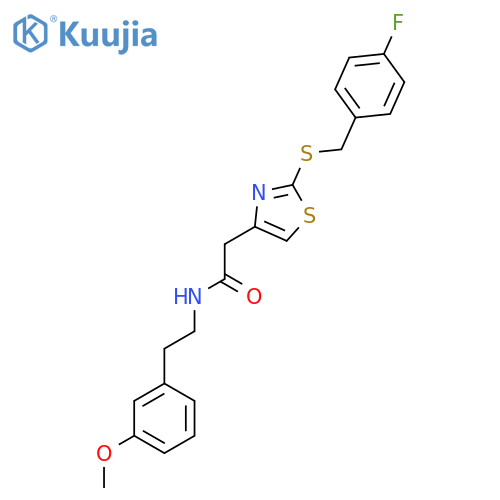 2-(2-{(4-fluorophenyl)methylsulfanyl}-1,3-thiazol-4-yl)-N-2-(3-methoxyphenyl)ethylacetamide structure