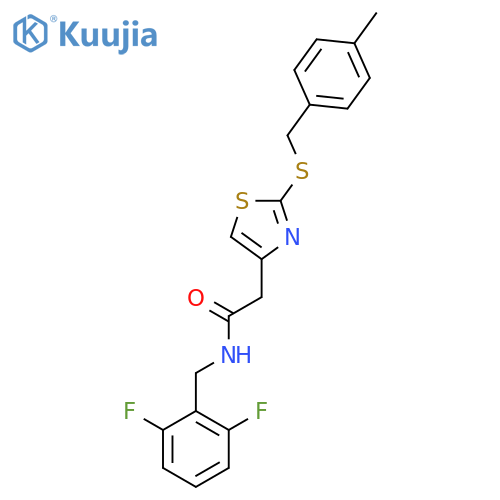 N-(2,6-difluorophenyl)methyl-2-(2-{(4-methylphenyl)methylsulfanyl}-1,3-thiazol-4-yl)acetamide structure