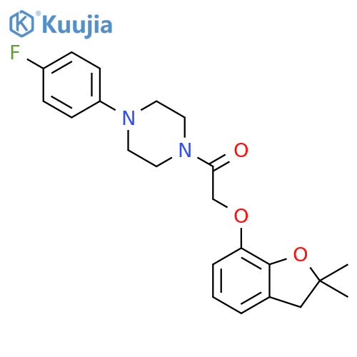 2-(2,2-dimethyl-2,3-dihydro-1-benzofuran-7-yl)oxy-1-4-(4-fluorophenyl)piperazin-1-ylethan-1-one structure