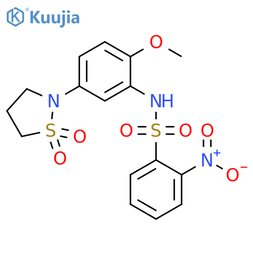 N-5-(1,1-dioxo-1lambda6,2-thiazolidin-2-yl)-2-methoxyphenyl-2-nitrobenzene-1-sulfonamide structure