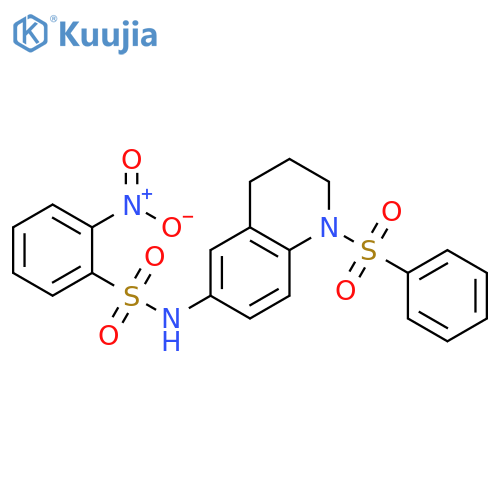 N-1-(benzenesulfonyl)-1,2,3,4-tetrahydroquinolin-6-yl-2-nitrobenzene-1-sulfonamide structure