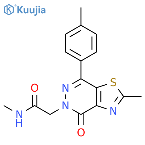 N-methyl-2-2-methyl-7-(4-methylphenyl)-4-oxo-4H,5H-1,3thiazolo4,5-dpyridazin-5-ylacetamide structure