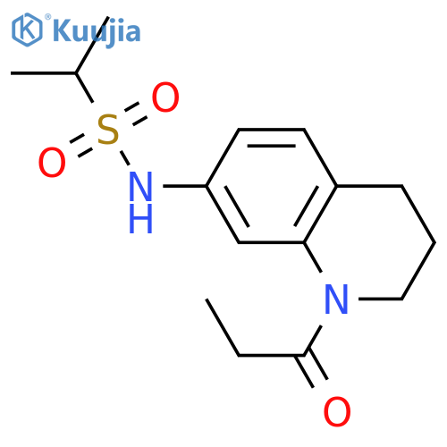 N-(1-propanoyl-1,2,3,4-tetrahydroquinolin-7-yl)propane-2-sulfonamide structure