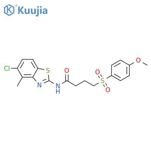N-(5-chloro-4-methyl-1,3-benzothiazol-2-yl)-4-(4-methoxybenzenesulfonyl)butanamide structure