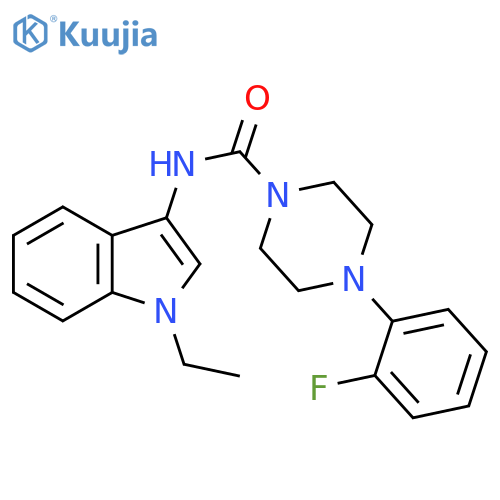 N-(1-ethyl-1H-indol-3-yl)-4-(2-fluorophenyl)piperazine-1-carboxamide structure