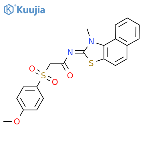 2-(4-methoxybenzenesulfonyl)-N-(2E)-1-methyl-1H,2H-naphtho1,2-d1,3thiazol-2-ylideneacetamide structure