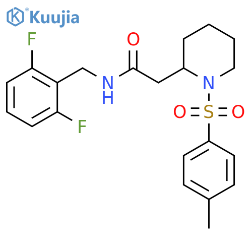 N-(2,6-difluorophenyl)methyl-2-1-(4-methylbenzenesulfonyl)piperidin-2-ylacetamide structure