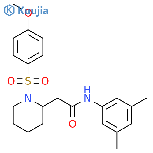 N-(3,5-dimethylphenyl)-2-1-(4-methoxybenzenesulfonyl)piperidin-2-ylacetamide structure