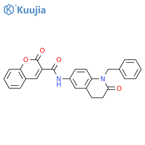 N-(1-benzyl-2-oxo-1,2,3,4-tetrahydroquinolin-6-yl)-2-oxo-2H-chromene-3-carboxamide structure
