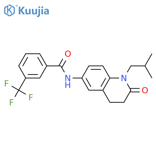 N-1-(2-methylpropyl)-2-oxo-1,2,3,4-tetrahydroquinolin-6-yl-3-(trifluoromethyl)benzamide structure