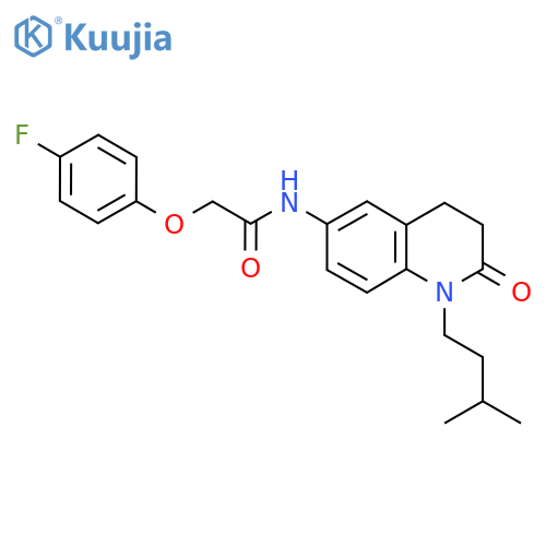 2-(4-fluorophenoxy)-N-1-(3-methylbutyl)-2-oxo-1,2,3,4-tetrahydroquinolin-6-ylacetamide structure