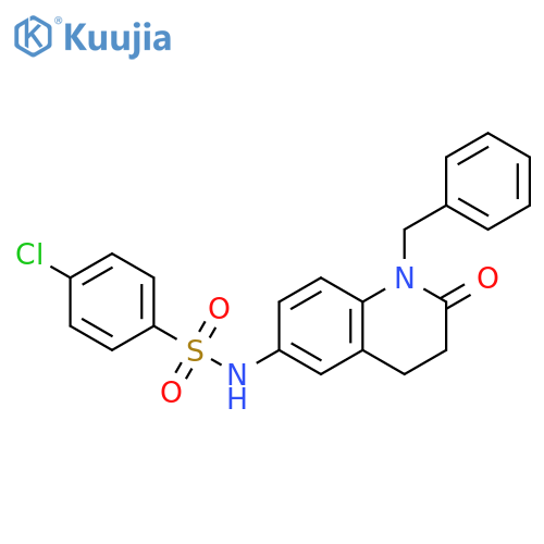N-(1-benzyl-2-oxo-1,2,3,4-tetrahydroquinolin-6-yl)-4-chlorobenzene-1-sulfonamide structure