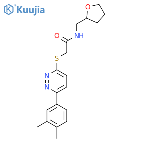 2-{6-(3,4-dimethylphenyl)pyridazin-3-ylsulfanyl}-N-(oxolan-2-yl)methylacetamide structure