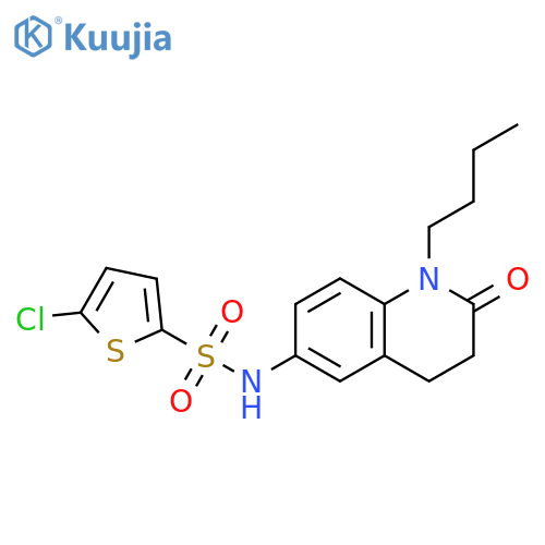 N-(1-butyl-2-oxo-1,2,3,4-tetrahydroquinolin-6-yl)-5-chlorothiophene-2-sulfonamide structure