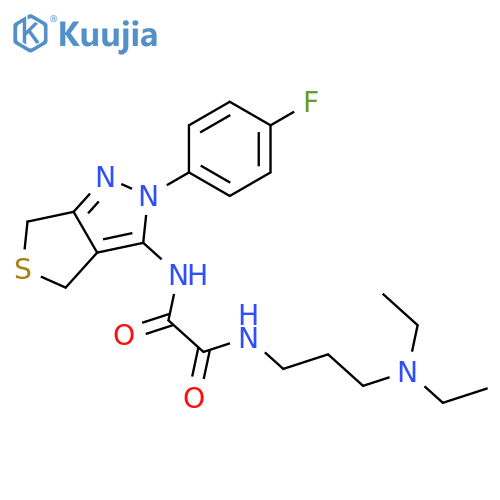 N-3-(diethylamino)propyl-N'-2-(4-fluorophenyl)-2H,4H,6H-thieno3,4-cpyrazol-3-ylethanediamide structure