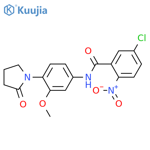 5-chloro-N-3-methoxy-4-(2-oxopyrrolidin-1-yl)phenyl-2-nitrobenzamide structure