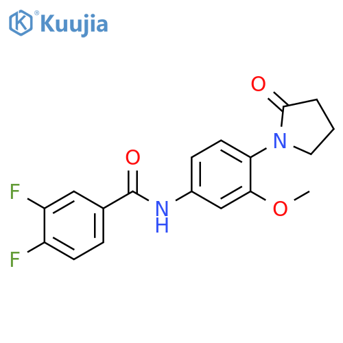 3,4-difluoro-N-3-methoxy-4-(2-oxopyrrolidin-1-yl)phenylbenzamide structure