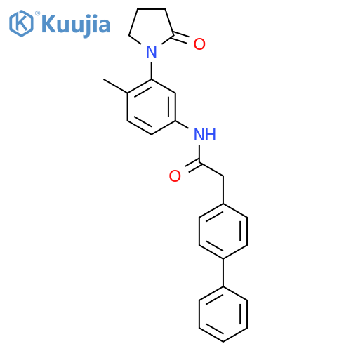 2-{1,1'-biphenyl-4-yl}-N-4-methyl-3-(2-oxopyrrolidin-1-yl)phenylacetamide structure