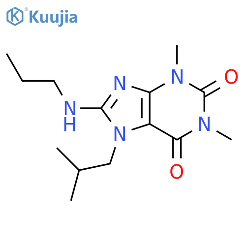 1,3-dimethyl-7-(2-methylpropyl)-8-(propylamino)-2,3,6,7-tetrahydro-1H-purine-2,6-dione structure