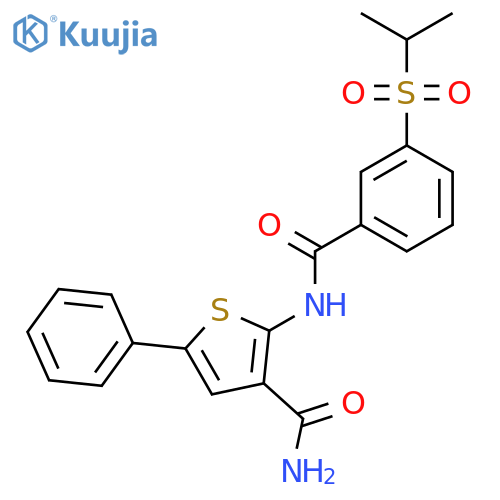 5-phenyl-2-3-(propane-2-sulfonyl)benzamidothiophene-3-carboxamide structure