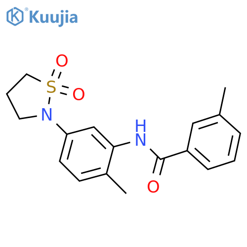 N-5-(1,1-dioxo-1lambda6,2-thiazolidin-2-yl)-2-methylphenyl-3-methylbenzamide structure