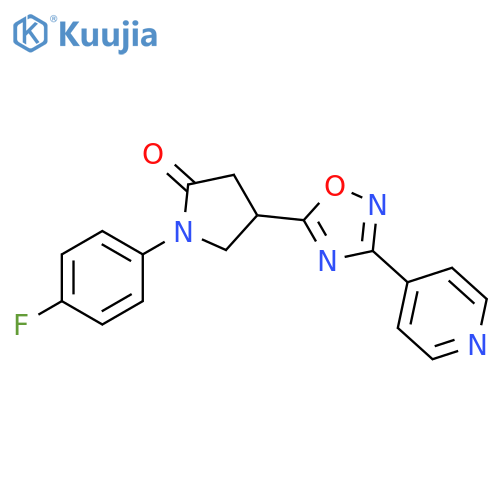1-(4-fluorophenyl)-4-3-(pyridin-4-yl)-1,2,4-oxadiazol-5-ylpyrrolidin-2-one structure