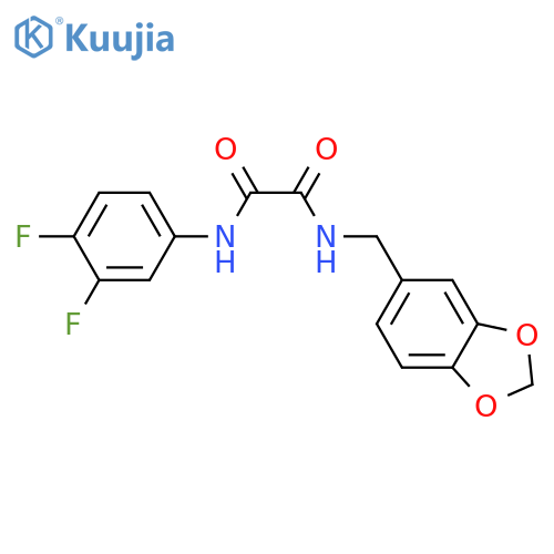 N-(2H-1,3-benzodioxol-5-yl)methyl-N'-(3,4-difluorophenyl)ethanediamide structure