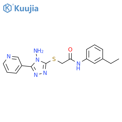 2-{4-amino-5-(pyridin-3-yl)-4H-1,2,4-triazol-3-ylsulfanyl}-N-(3-ethylphenyl)acetamide structure