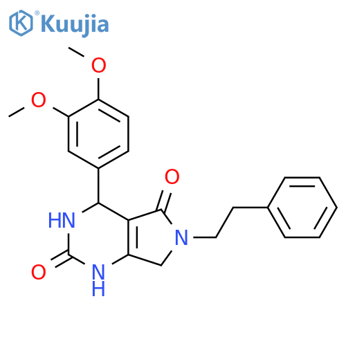 4-(3,4-dimethoxyphenyl)-6-(2-phenylethyl)-1H,2H,3H,4H,5H,6H,7H-pyrrolo3,4-dpyrimidine-2,5-dione structure