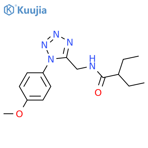 2-ethyl-N-{1-(4-methoxyphenyl)-1H-1,2,3,4-tetrazol-5-ylmethyl}butanamide structure