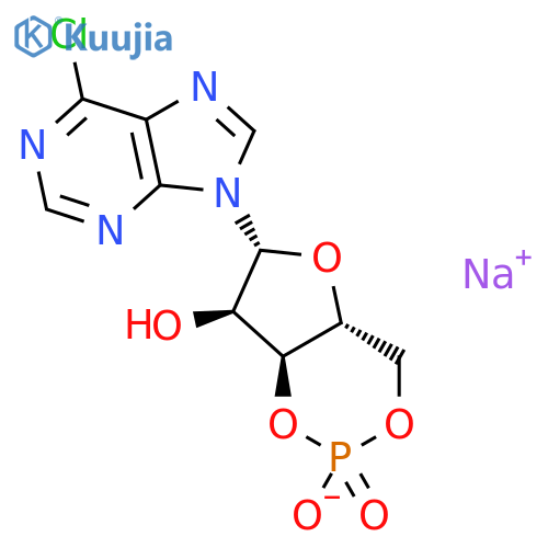 9H-Purine,6-chloro-9-(3,5-O-phosphinico-b-D-ribofuranosyl)-, monosodium salt (9CI) structure