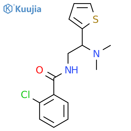 2-chloro-N-2-(dimethylamino)-2-(thiophen-2-yl)ethylbenzamide structure