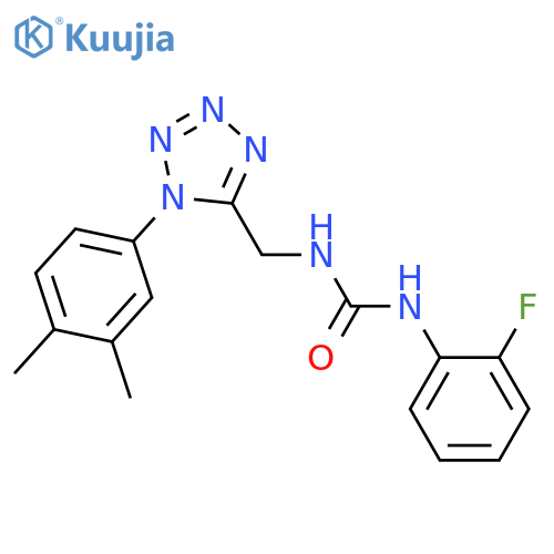 3-{1-(3,4-dimethylphenyl)-1H-1,2,3,4-tetrazol-5-ylmethyl}-1-(2-fluorophenyl)urea structure