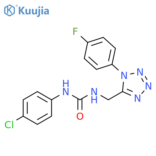 1-(4-chlorophenyl)-3-{1-(4-fluorophenyl)-1H-1,2,3,4-tetrazol-5-ylmethyl}urea structure